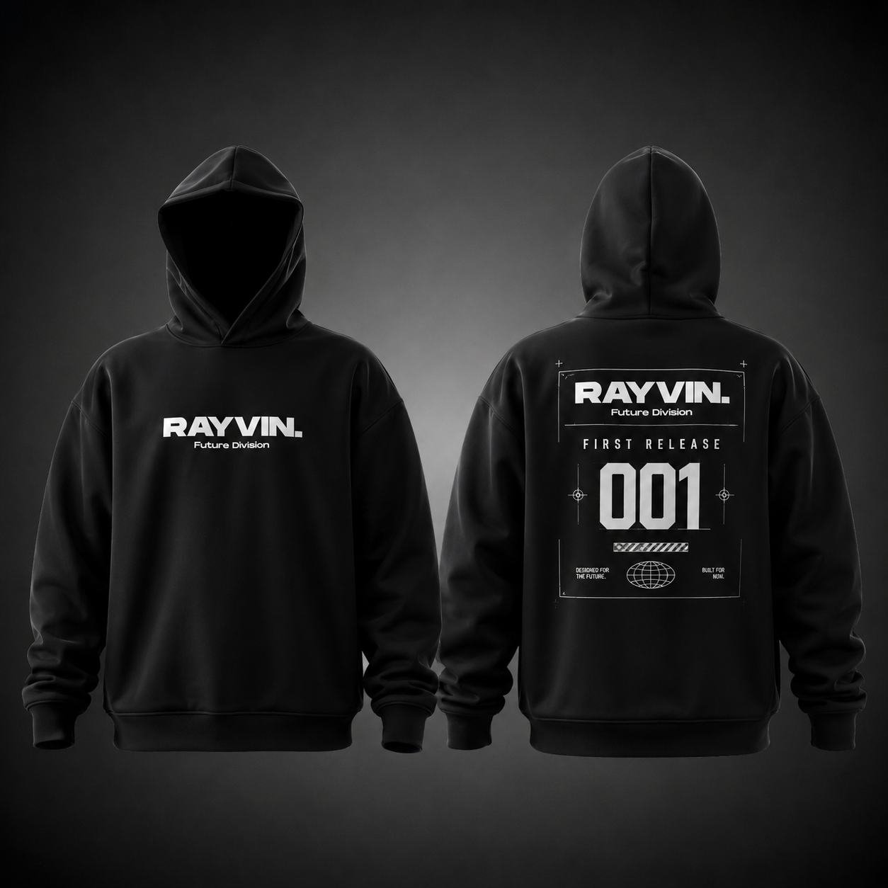 RAYVIN Future Division hoodie front and back